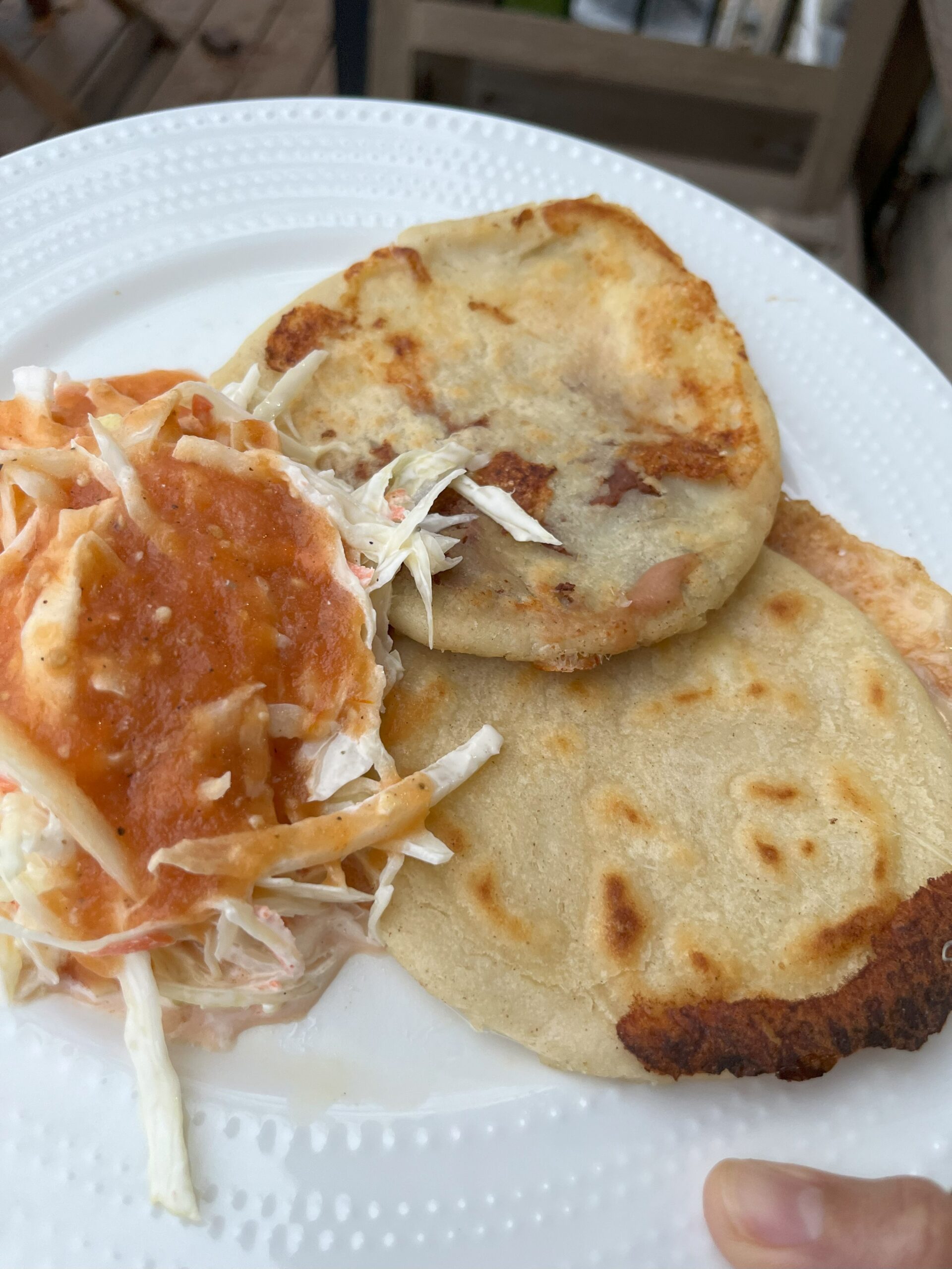 Step by step easy beans and cheese pupusas